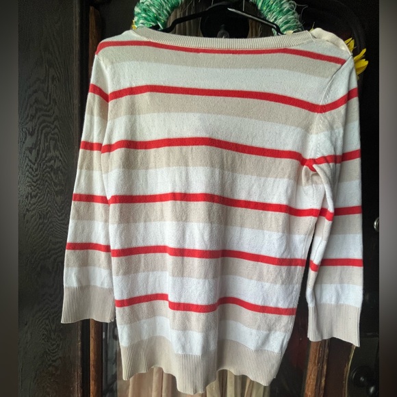 Banana Republic Red & White Striped Sweater EUC Size Medium - Picture 4 of 4